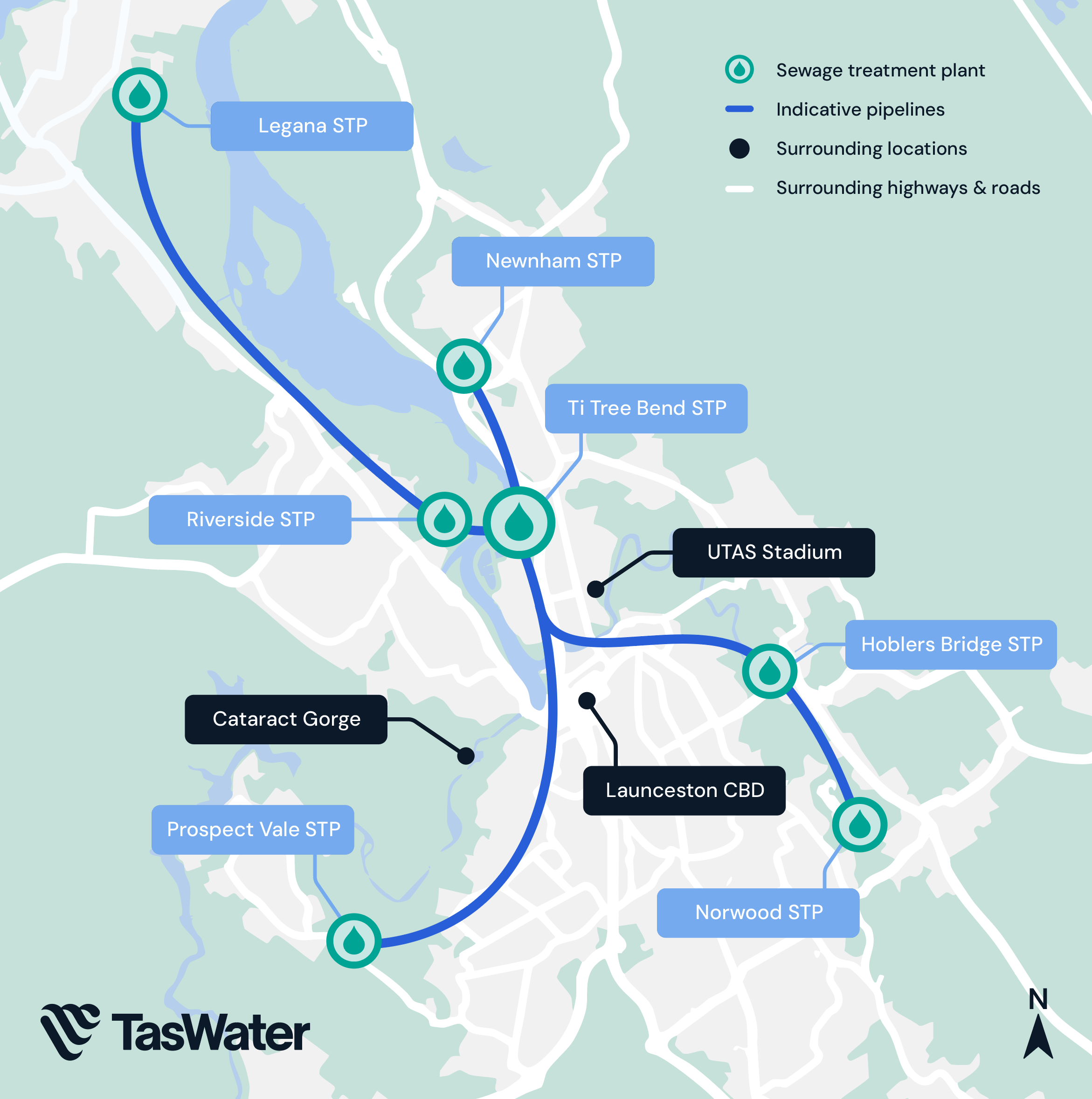 Launceston Sewer Transformation Program Map