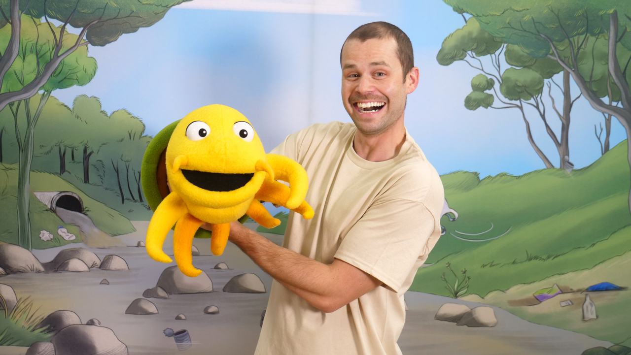 Matt and Dan the Caddisfly Puppet