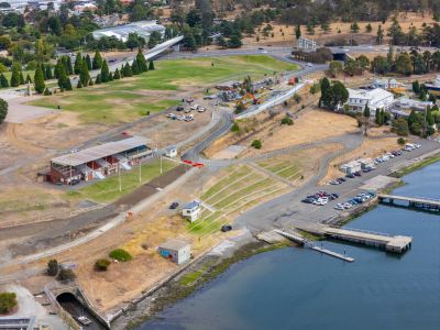 Regatta Grounds car park work site February 2026