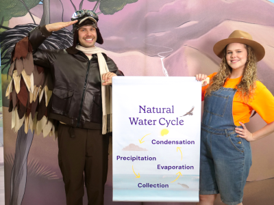 Cassie Ogle as Kira and Matt Newell as Flynn